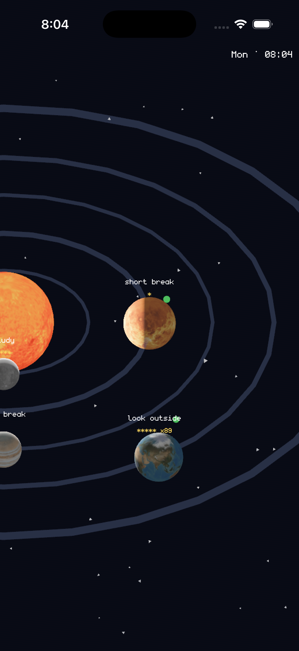 Orbits running on an iPhone